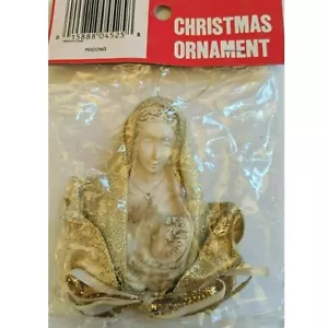 Madona Virgen María con Niño Jesús Mantón Dorado Capa Adorno de Navidad Vacaciones - Imagen 1 de 9