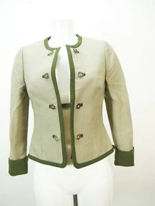 Resi Hammerer neuwertig grün Hirschhornknöpfe Damen Leinen Trachtenjacke Gr.36 - Bild 1 von 8