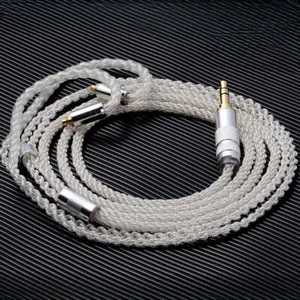 Headphone cable 3.5 plug, 8 strands, 152 core braided silver plated wire - Bild 1 von 22