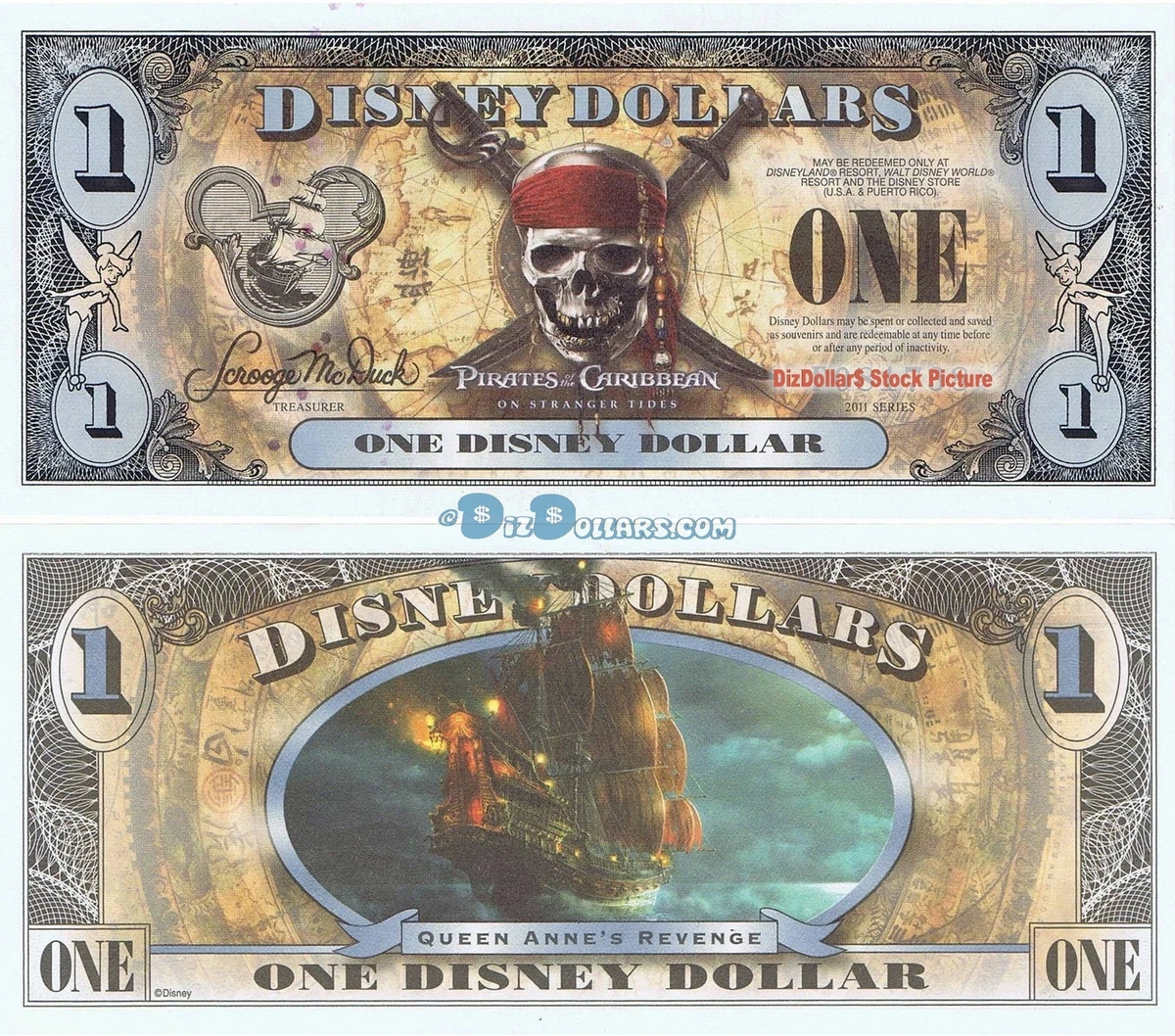 Pirates of the Caribbean Disney Dollars (1968-Now) for sale | eBay