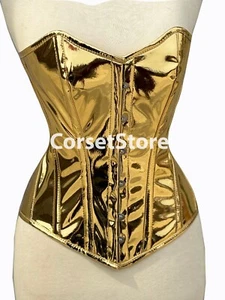 Heavy Duty Double Steel Boned Overbust Women's Waist Trainer Shaper PVC Corset - Picture 1 of 13