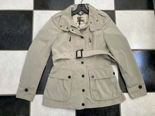 NWT 100% AUTH Burberry London Belted Jacket In Trench US 8/EU 42