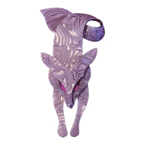 Vintage Lea Stein Paris Lavender Light Purple Celluloid Fox Brooch Pin - Picture 1 of 5
