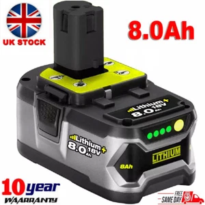 For RYOBI P108 18V One+ Plus High Capacity Battery 18Volt Lithium-Ion P106 8.0Ah - Picture 1 of 11