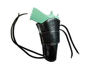 HOLSTER FOR 1911 LEATHER GUN HOLSTERS BASKET WEAVE TOOLED PISTOL COVER - Picture 1 of 4