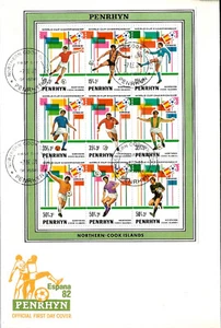 World Cup Soccer Football Spain 1982 Flags Cook Isles Sheet First Day Cover FDC - Picture 1 of 2