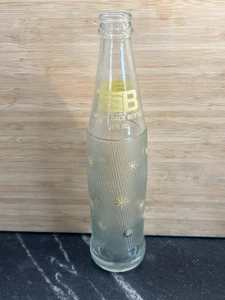 Vintage TAB gelbe Atomic Starburst strukturierte Klarglasflasche - Coca-Cola - Bild 1 von 3