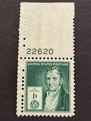 1940 EUA 1c Eli Whitney Famous Inventors Sc# MNH OG selo único - Imagem 1 de 3