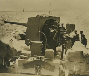 Italy Italian Navy? Military Manoeuvres Battleship Gun Old Photo 1930's - Picture 1 of 3