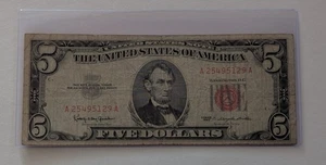 US Five Dollars, 1963, $5 Red Seal - Picture 1 of 2