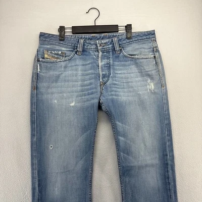 Diesel Jeans Para Hombre 33 Se Ajusta 35x32 Azul Bigote Recto Viker Vintage y2k Bigote Foto 1 de 4