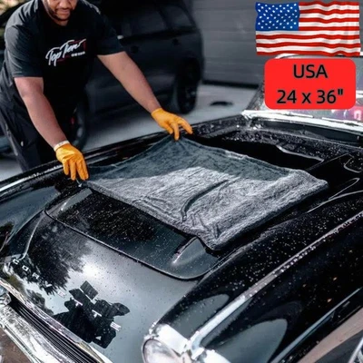 Полотенце для автомойки сушки 24x36 дюймов 1300 GSM из микрофибры водопоглощающее со скрученной петлей - Изображение 1 из 4