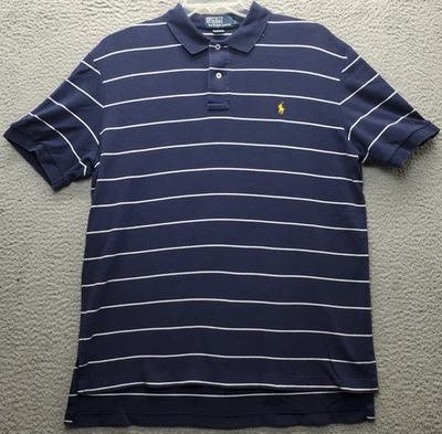 Polo by Ralph Lauren Golf Polo Shirt Men L Multi Striped High Low Slit Pony Logo - Image 1 of 4