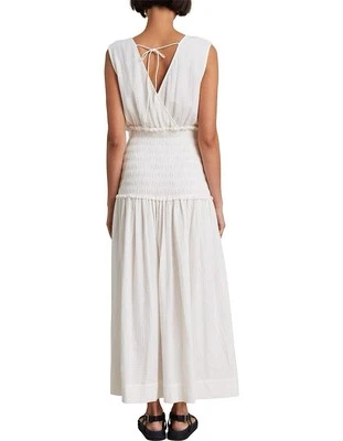 Maxi Vestido Bec + Bridge Aleah Blanco Talla 8 Sin Mangas Algodón Playa Griega Foto 1 de 4