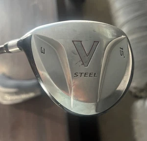 TAYLORMADE "V" STEEL 3 Wood 15* LH Stiff Flex Graphite shaft With Cover - Picture 1 of 11