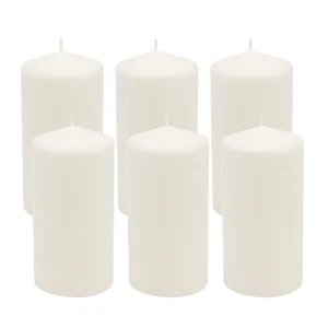 Unscented White Tall Pillar Candles, 65 Hour Burning Candle Pillars, Perfect ... - Picture 1 of 9