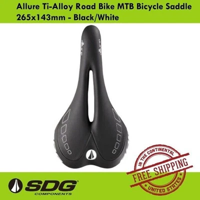 Sillín de bicicleta de carretera SDG Allure Ti-Alloy MTB 265x143 mm - negro/blanco Foto 1 de 3