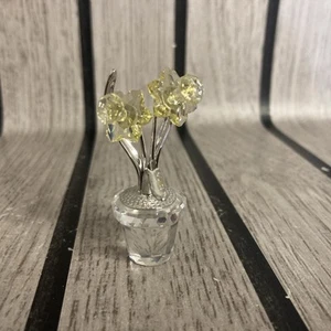 Swarovski Retired Narcissus Daffodil Yellow Flowers Crystal Rare Vintage - Picture 1 of 4