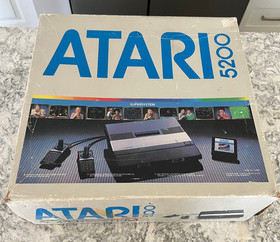 Atari 5200 Console w/ original box & two controllers - PAC Man - Tested Working
