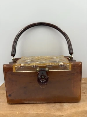 复古透明钱包/盒龟壳和水晶外观盖 20 世纪 60 年代中期 — 第 1/4 张图片