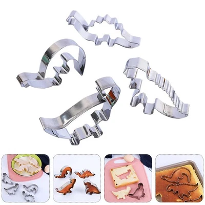  8 pezzi in acciaio inossidabile a forma di dinosauro tagliabiscotti fai da te - Immagine 1 di 4