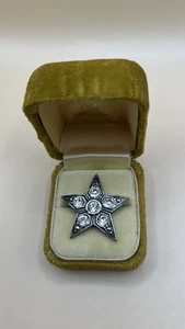 Vintage Art Deco Brosche Diamant Stern mit funkelnden Paste Glassteinen Victorian Sty - Bild 1 von 9