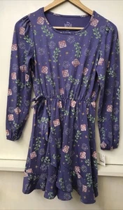 Disney Dress Wish Movie XL 14 Purple Youth Long Sleeve Floral NWT - Picture 1 of 4