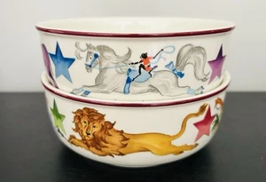 (2) Villeroy & Boch Le Cirque Circus horse, lion and elephant cereal bowls - Picture 1 of 7