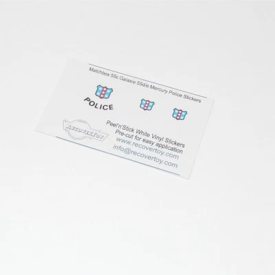 Matchbox Lesney 55c Ford Galaxie 55d/e/f Mercury Police Car Sticker Set - Image 1 of 4