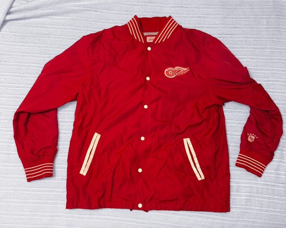 Vintage Esque Detroit Redwings Red Button Up Jacket Size XL - Image 1 of 4