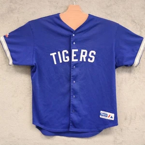 Maglia Vintage Majestic Detroid Tigers Uomo XL Blu #10 Numero Ritirato MLB USA - Foto 1 di 15