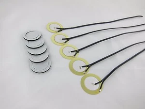 Goedrum Pack de 5 discos piezoeléctricos precableados de 35 mm y círculo de espuma adhesiva de doble cara - Imagen 1 de 6