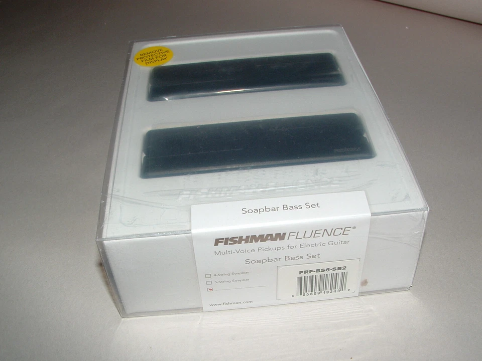Fishman Fluence PRF-BS6-SB2 6 String Bass Soapbar Pickup Set 3 Voices (Black)