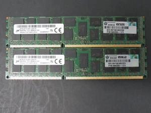 (LOT X2) HP 500205-171 Micron mt36jsf1g72pz 8GB 2Rx4 PC3-10600R Memory - Picture 1 of 3