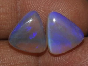 Australian Opal Multi Fire Smooth Fancy Shape Matched Pair/14X12X4MM/MS - Picture 1 of 9