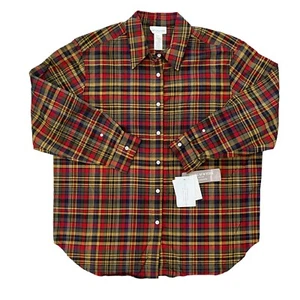 NWT Jones New York Blouse Womens 2X Red Multicolor Plaid Outdoor Workwear - Picture 1 of 9