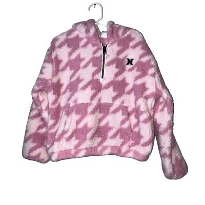Chaqueta con capucha de forro polar rosa para niños Hurley Foto 1 de 4