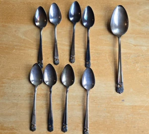 Set Of 8 Teaspoons ETERNALLY YOURS International Silver 1847 Rogers Bros 6 1/8" - Picture 1 of 4