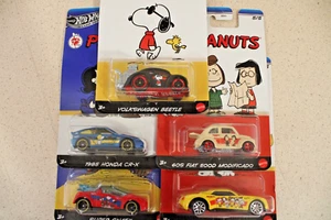 Hot Wheels Silver Series "PEANUTS" 75 Years - Set of 5 - Picture 1 of 12