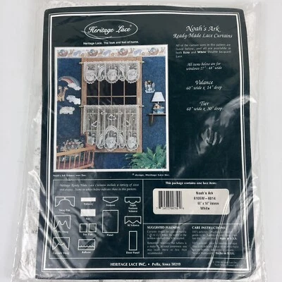 Vintage Heritage Lace Noah's Ark Window Valance White 60" W x 14" L - Image 1 of 4