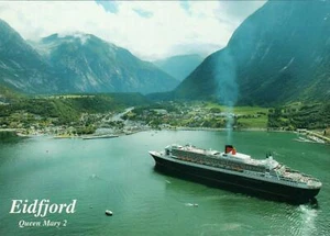 VINTAGE QUEEN MARY 2 in Eidfjord Hardanger Norway POSTCARD - UNUSED - Bild 1 von 2