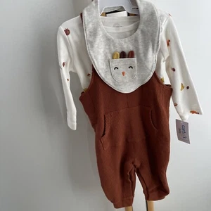 Carter's Carter Unisex NWT Size 9 Months Turkey Fall Outfit  NWT NEW Pumpkin - Picture 1 of 6