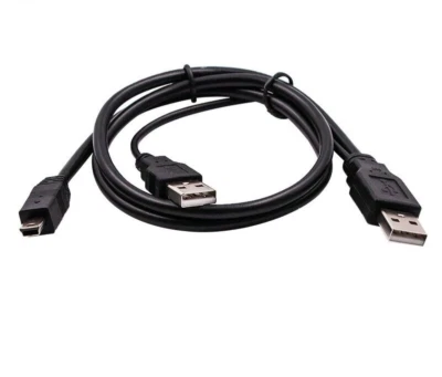 x5pcs,mini 5-pin male TO 2x USB2.0 male splitter Y cable 2xUSB +mini 5pin - Image 1 of 4