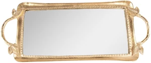 Clayre & Eef 65133 Dekoratives Tablett mit Spiegel 51x22x3 cm Goldfarbig - Bild 1 von 1