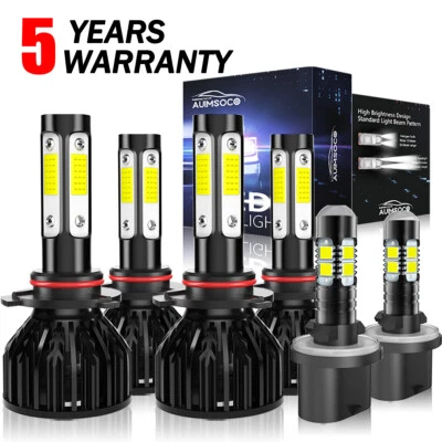 For Nissan Titan 2004-2015 LED Headlights High/Low Beam Fog Light Bulbs Combo 6x - Imagem 1 de 4