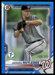 Jackson Rutledge 2021 Bowman 1st Edition Rookie Blue Foil Prospect Card #/150 - Picture 1 of 2