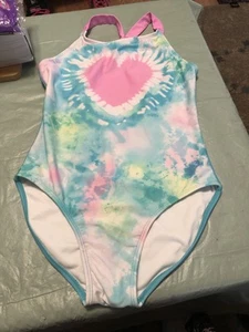 Cat & Jack Girls Blue & Pink Tie Dyed Swimsuit Size XL - Picture 1 of 5