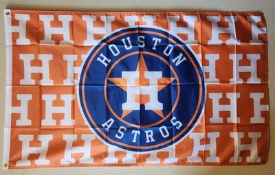Houston Astros Multi logo MLB Baseball Flag 3x5 Ft W/ Grommets  - Image 1 of 3