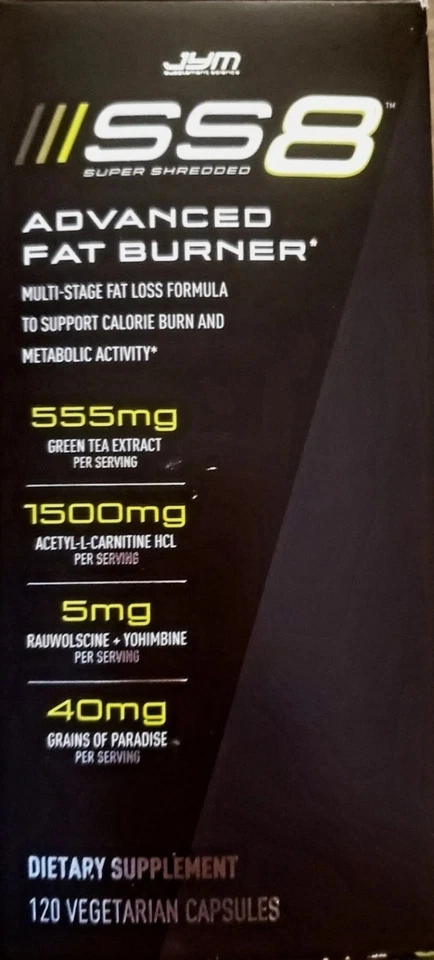 JYM SS8 Super Shredded 8 Advanced Fat Burner - 120 Cápsulas Exp 07/2027 Foto 1 de 3