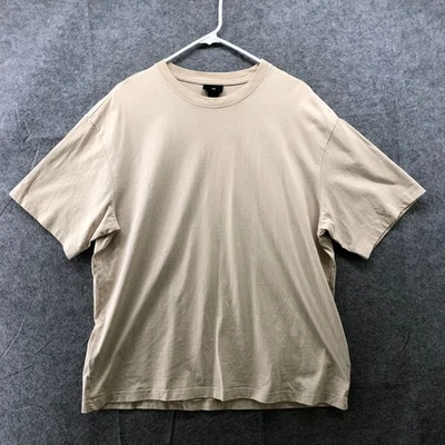 Camiseta H&M holgada para hombre XL beige algodón manga corta cuello redondo camiseta relajada Foto 1 de 4